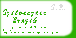 szilveszter mrazik business card